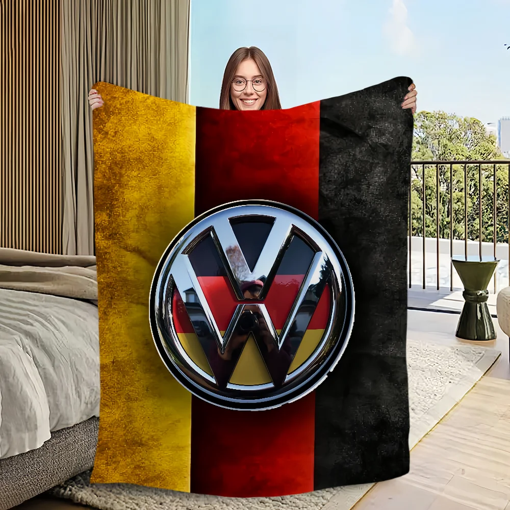 Warm Soft Plush Nap Blankets Sofa V-V-VW-Car for Living Room Luxury Office Bedroom Home Travel Kid Fashion Birthday Gift Flannel 2