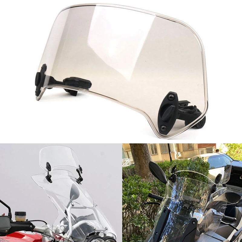 Motorcycle Adjustable Windscreen Windshield Extension Spoiler Wind