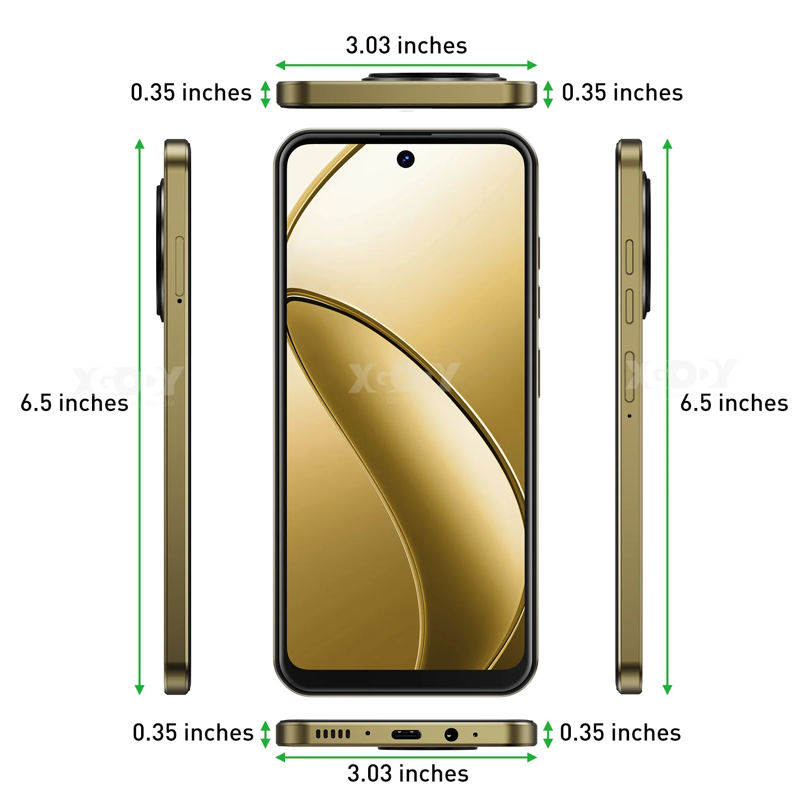 XGODY Cellphones,6.5 inch HD Screen,Smartphone Android,3+64GB ROM,4250mAh,13MP,Mobile phones,4G Dual SIM Quad Core,Face Unlocked 4