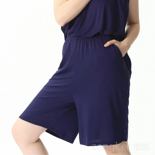 여성용 Amoi 땀 흡수 플러스 사이즈 캐주얼 루즈핏 탄성 면 반바지, 홈 파자마 바지, 7XL, 6XL 4