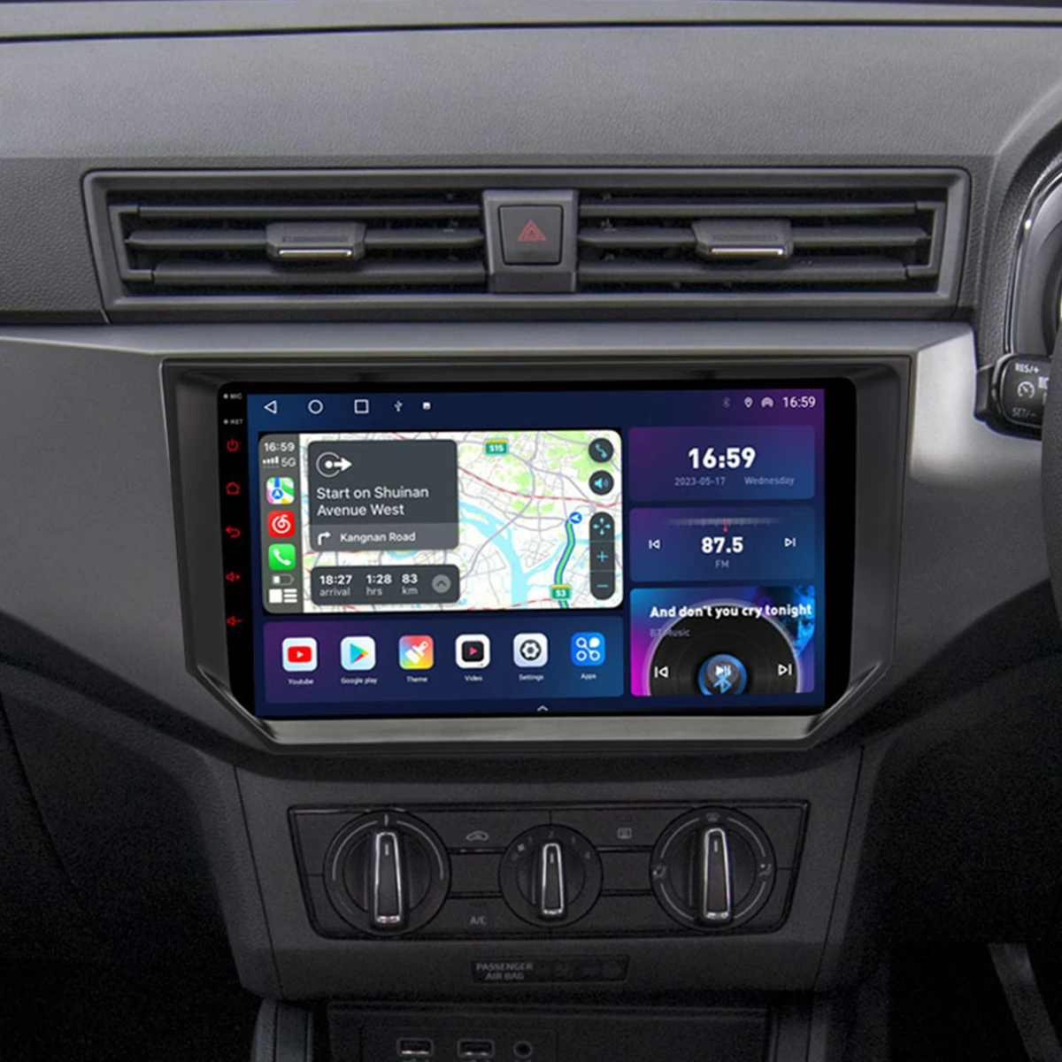

QLED 2K 8Core 8G+256G Android 12 GPS Navigation Car Multimedia For Seat Ibiza MK5 6F 2017 2020 2021 4G SIM WiFi Radio CarPlay
