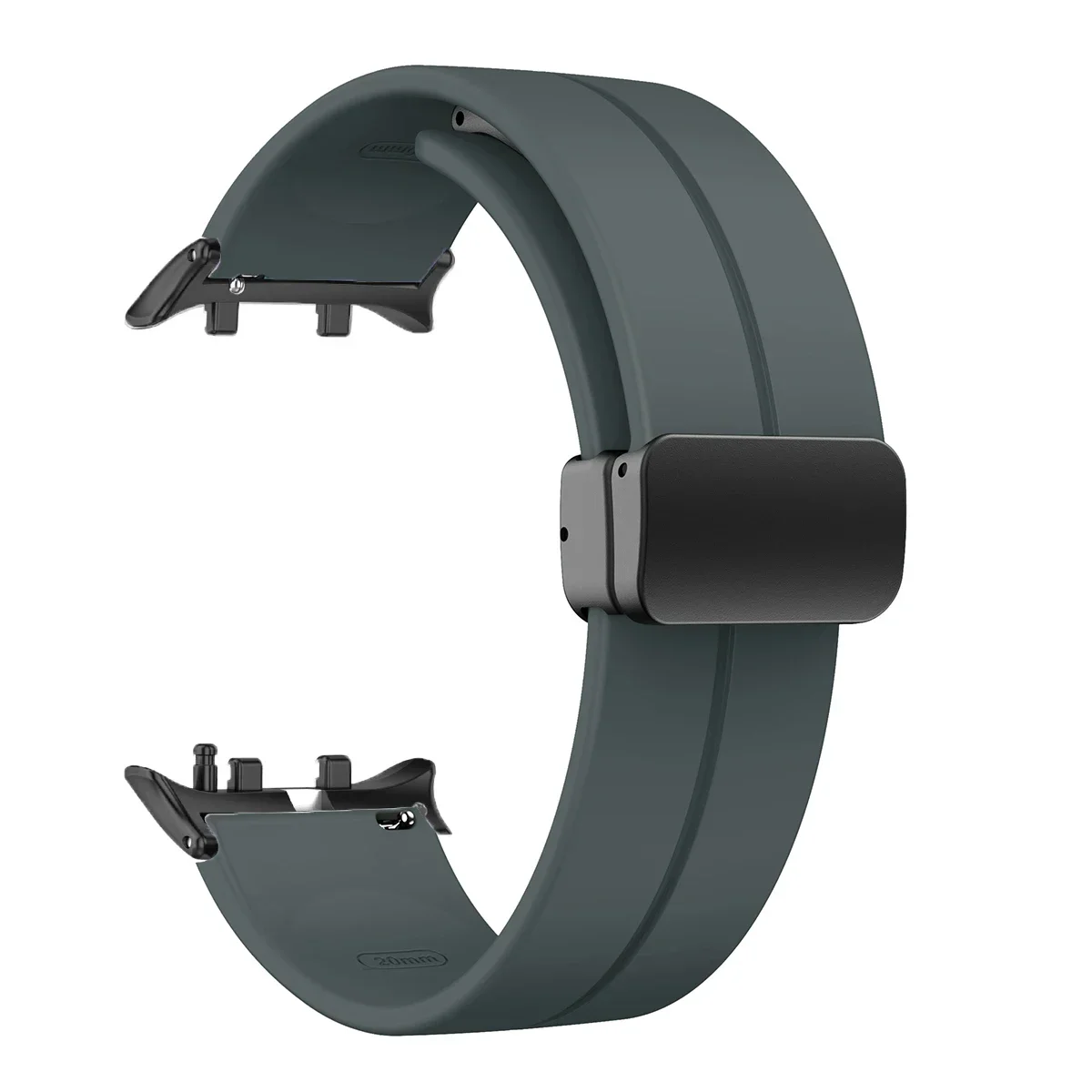 Silicone Sports Band with Magnetic D Buckle and PC Hollow Case - Universal Fit Bracelet