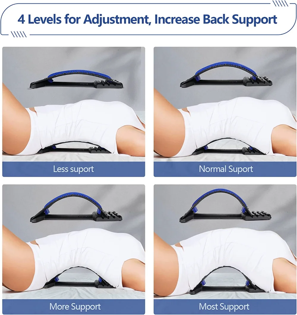 Adjustable Back Stretcher Waist Back Cracking Device Back Cracker 4 Level  Spine Board Magnetic Therapy Shoulder Back Pain Relief - AliExpress