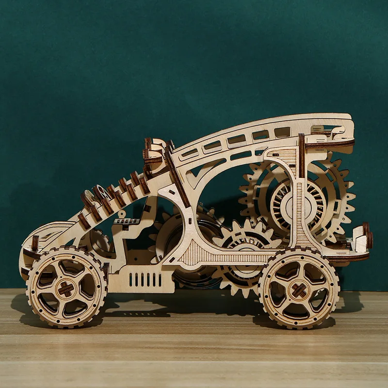 3D Wooden Puzzle Bumper Car  Model Kit Handmade DIY Assembly Educational Toy Jigsaw Model Building Kits for Kids Adults