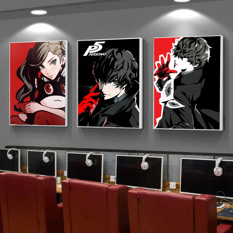 Persona 5 poster de vídeo game anime dos desenhos animados criança pintura  cópias da arte da