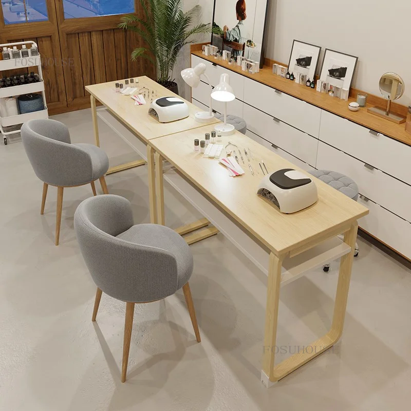 Japanese style Wooden Nail Tables Simple Modern Manicure Table and