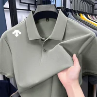 Polo de luxe pour homme 100 % coton, imprimé géométrique, à manches courtes, pour l'été, vêtement de loisirs d'extérieur 6