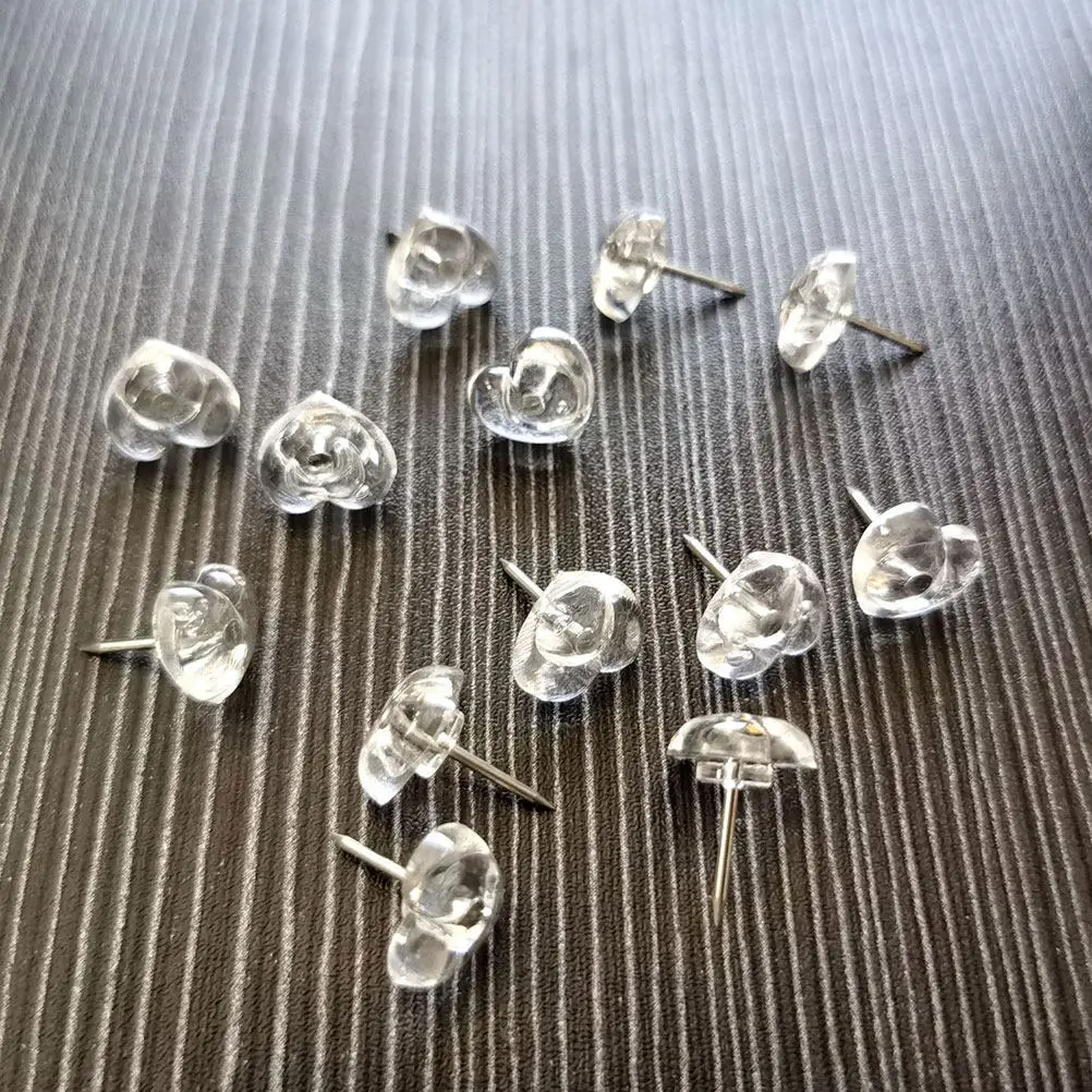 200Pcs 지도 핀 하트 모양 압정 다기능 푸시 핀 교체 가능한 코르크 보드 사무실 책상 액세서리