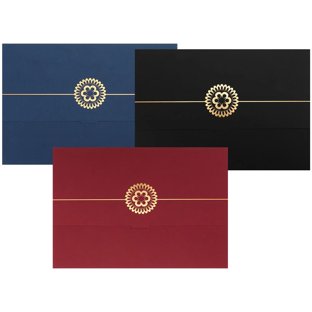 

3 Pcs Certificate Shell A4 Holder Paper Covers Folders Holders Diploma File Letter of Appointment