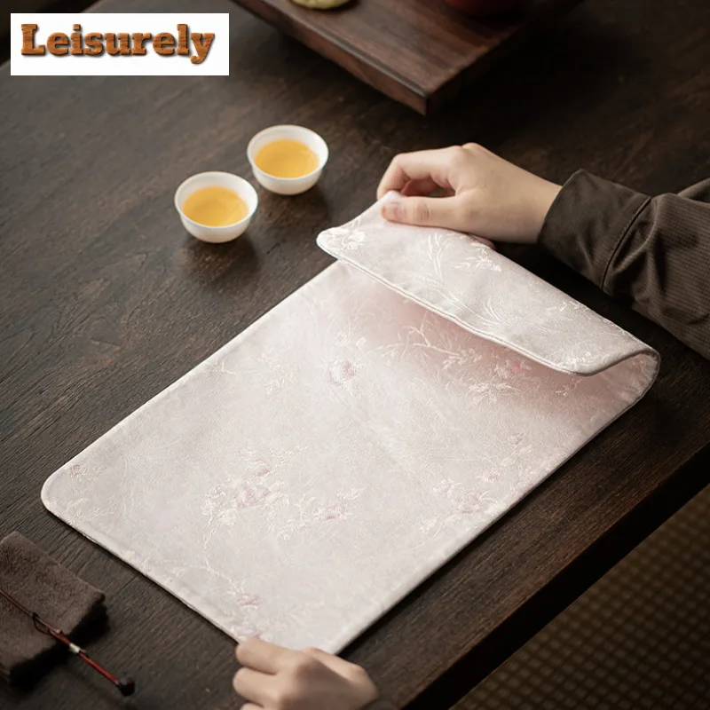 Xiangyun Silk Vine Grass Pink Tea Table Mats Vintage Teacup Coaster Set Drink Coaster Dinner Table Cloth Mat Cafes Decoration