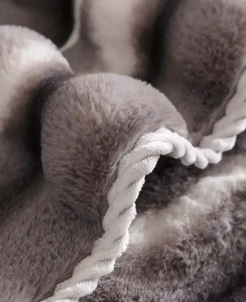 Printed Rabbit Plush Sofa Towel Warm Soft Thick Non-slip Anti-cat Scratch Sofa Cover Sectional L-shaped Couch Cover