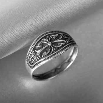 Vintage Punk Wave Pattern Cross Men's and Women's Ring Personalized Hip Hop Motorcycle Party Gift 1