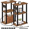 Small Narrow Sided Table with Charging Station, Set of 2 Tight Fitting Coffee Tables for Small Spaces 1