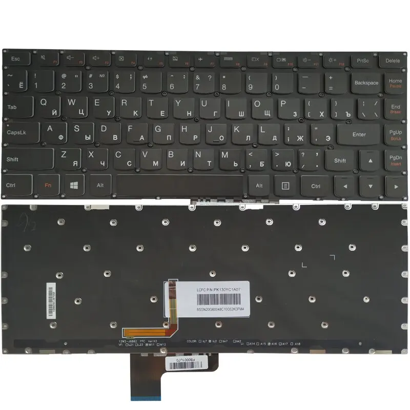 Teclado Retroiluminado Russo Brasil Turquia Reino Unido para Lenovo Ideapad E3170 E3180 Yoga 13 14 Não Apto Yoga Pro Novo - Imagem 3