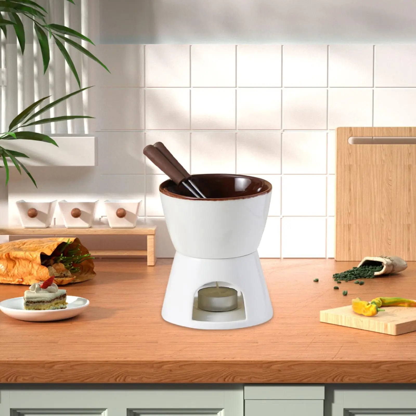 Chocolate Fondue Pot Tapas Cookware Chocolate Melter Pot Dinner Birthday Wedding chocolate warmer fondue set