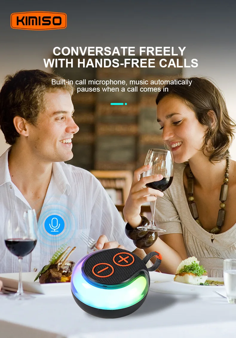 Mini Portable Waterproof Bluetooth Speaker Sound Activated RGB Mobile Music Loud Boombox Home Party TWS Wireless Subwoofer Card_voghion.com