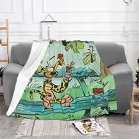Belgium Comic Blanket Flannel Spring Autumn Marsupilami Feeding Birds Warm Throws For Winter Bedding 2