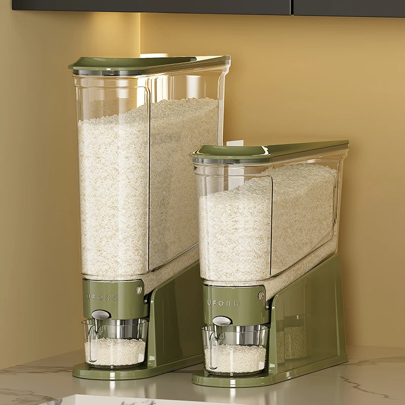 UFORU Press type rice drum household insect-proof moisture-proof sealed   food grade organize rice box 6