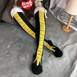 Kawaii Girls' Stockings Funny Chicken Feet Printed Socks Impish Ostrich Leg Socks Autumn Winter Warm Floor Socks Fitness Socks
