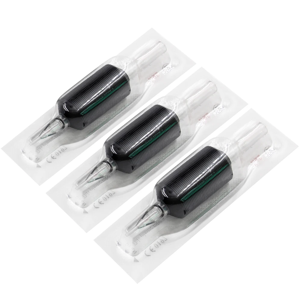 25mm Disposable RT Tattoo Grips Sterilized Clear Long Tips Round Tattoo Tubes for Needles Machine Supply 5/20pcs