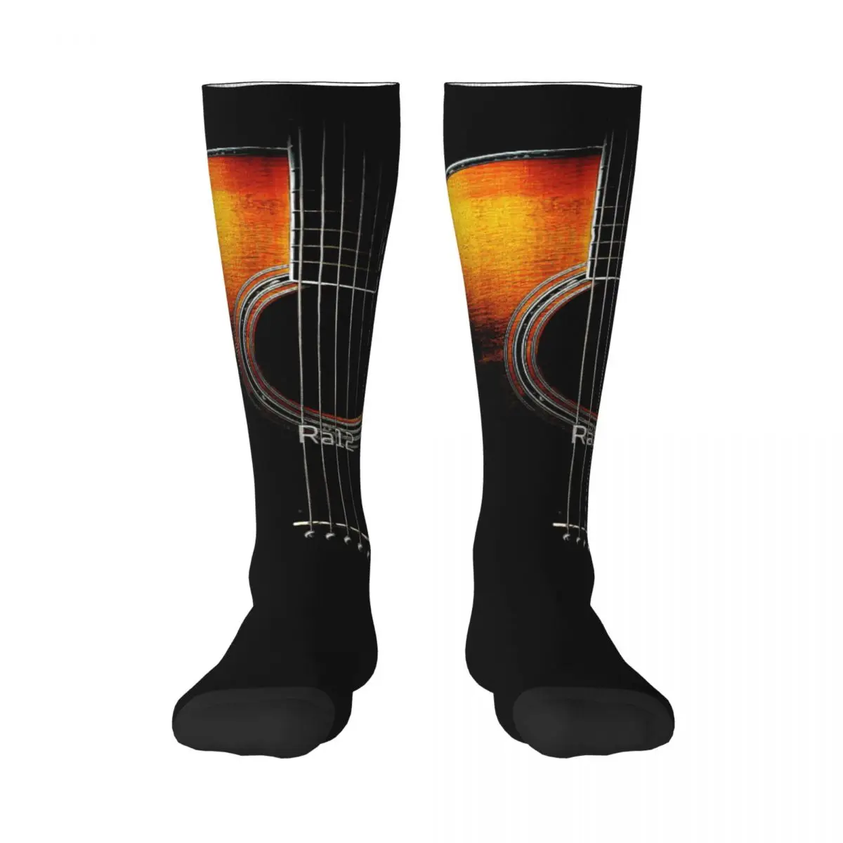 

Guitarist Musicians Acoustic Guitar Lite Adult Stockings premium Contrast color socks Funny Vintage INS style Elastic Stockings