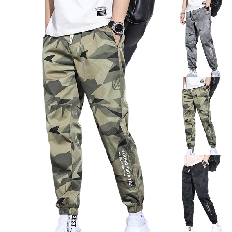 Multi-Pocket-Tarnung Männer hose Jogger Cargo hose Männer Sommer Harems hose schnell trocknende Kordel zug lose lässige Jogging hose – Detail 5