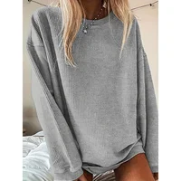 Plus Size 1XL-5XL Women’s Fashion Solid Color Pullover Sweater Ladies Casual Long Sleeve Casual Zipper Tops Pullover Sweater