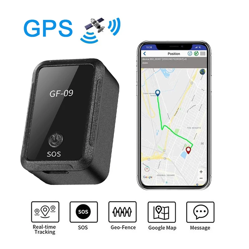 Mini GF 09 GPS rastreador de coche, localizador antirrobo en tiempo Real,  montaje magnético fuerte, posicionador de mensajes SIM - AliExpress