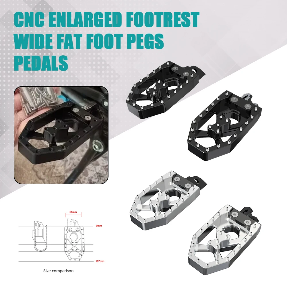 

Motorcycle CNC Enlarged Footrest Motocross Wide Fat Foot Pegs Pedal For Suzuki DR200 2015-2016-2017-2018-2019 DR 200 dirt bike