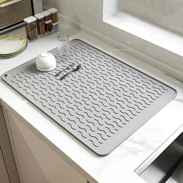 40 x 30cm Silicone Dish Drying Mat Heat Resistant Foldable Non
