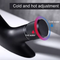 BAKALA อ่างล้างหน้าสีดำก๊อกน้ำร้อนเย็นห้องน้ำแตะสีดำ Chrome ห้องน้ำอ่างล้างหน้า Tap 3