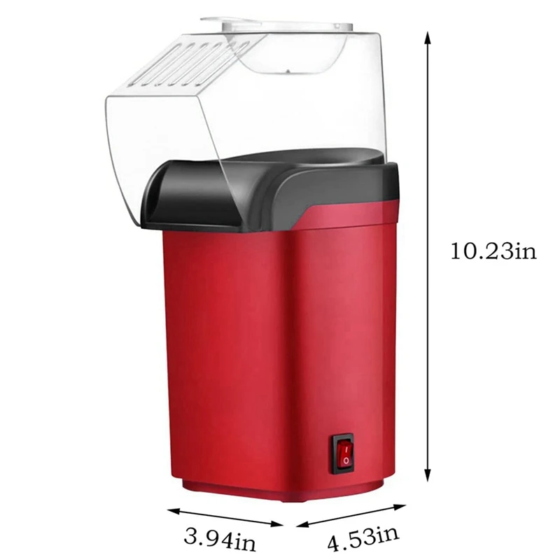 Hot Air Popper,Electric Popcorn Maker Machine With 1200W,Healthy Delicious Snack For Kid Adult Great For Parties