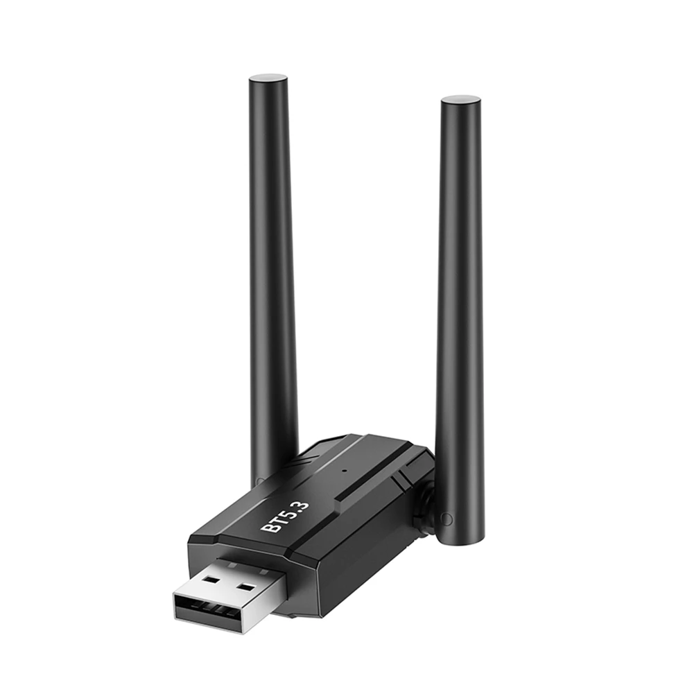 휴대용 오디오 음악 수신기 송신기 듀얼 안테나 블루투스 호환 5.3 USB 어댑터 동글 저전력 전송