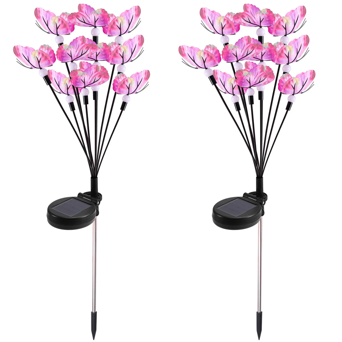 BAAU Solar Butterfly Firefly Lights Led Outdoor Waterproof Lawn Lights Garden Decoration Garden Landscape 10-Light