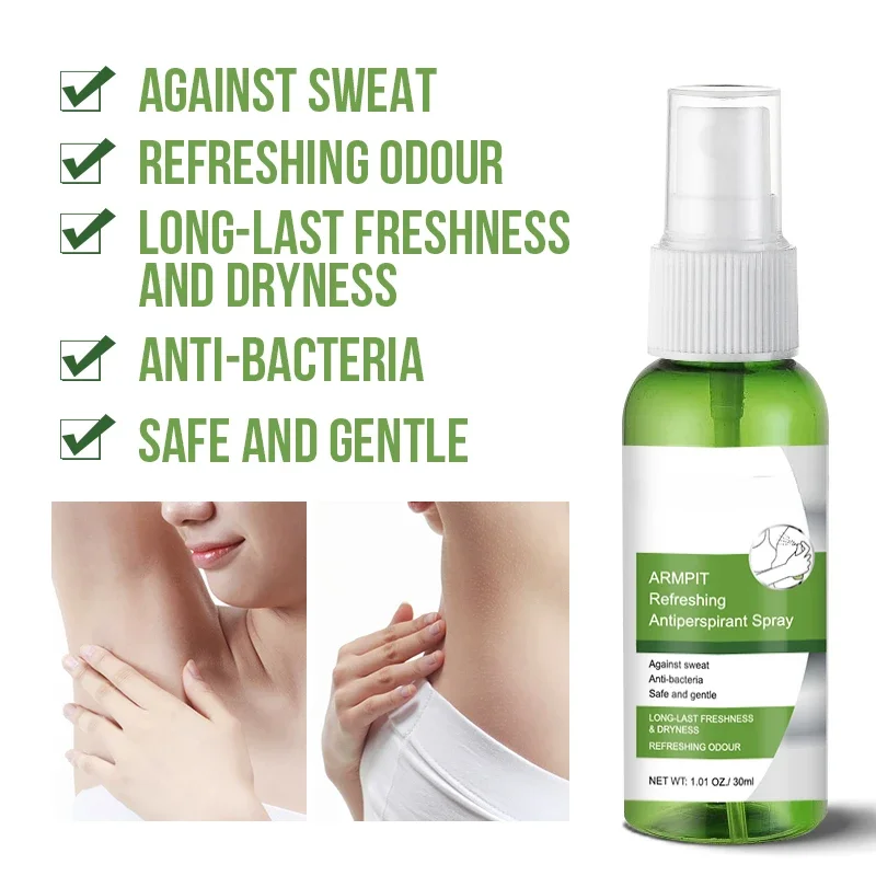 30ml Armpit Antiperspirant Spray Refreshing Deodorant Underarm Remover Armpit Odour Sweat Protection Body Perfume Spray