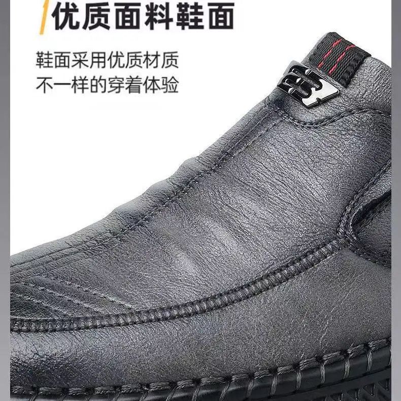 Business Leather Men Shoes Summer Slip on Loafers Breathable Men Casual Leather Soft Shoes Black Flats Driving Moccasins leather shoes