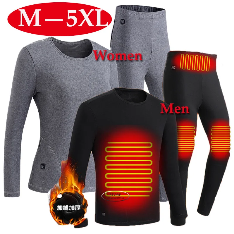

Smart Heating Two-piece Set, Winter Couple Electric Warmth, Constant Temperature Heating, Thermal Underwear, Fleece Pants