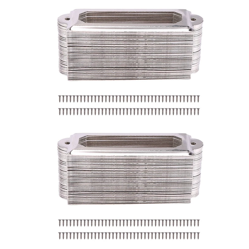 

80 Set Office Library File Drawer Cabinet Card Tag Label Holder Metal Frame (Silver Tone)