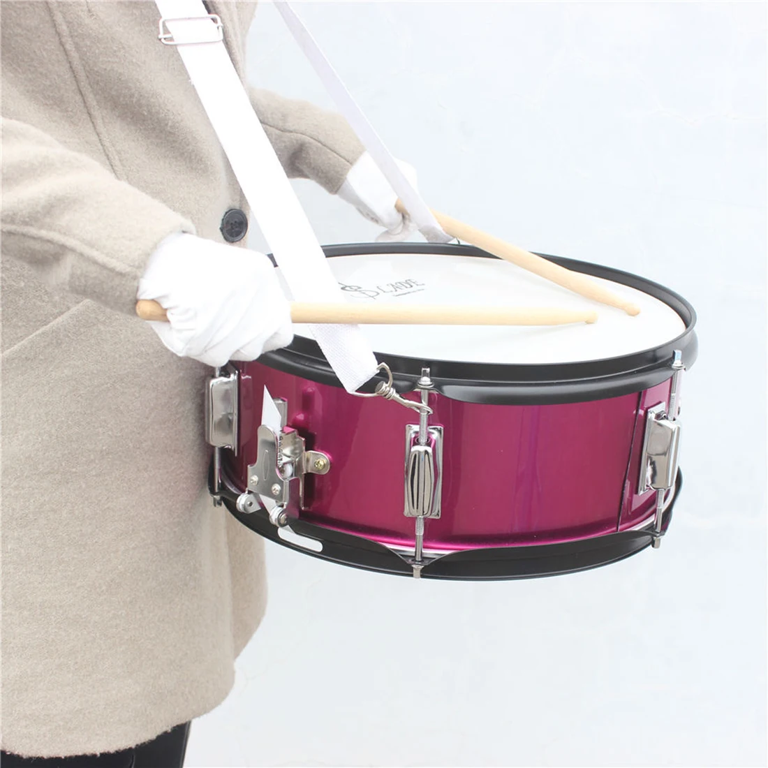 Snare Drum 14 Inch Drum Percussion Instrument Jazz with Strap Accessories for Beginners Practice Music Instrument