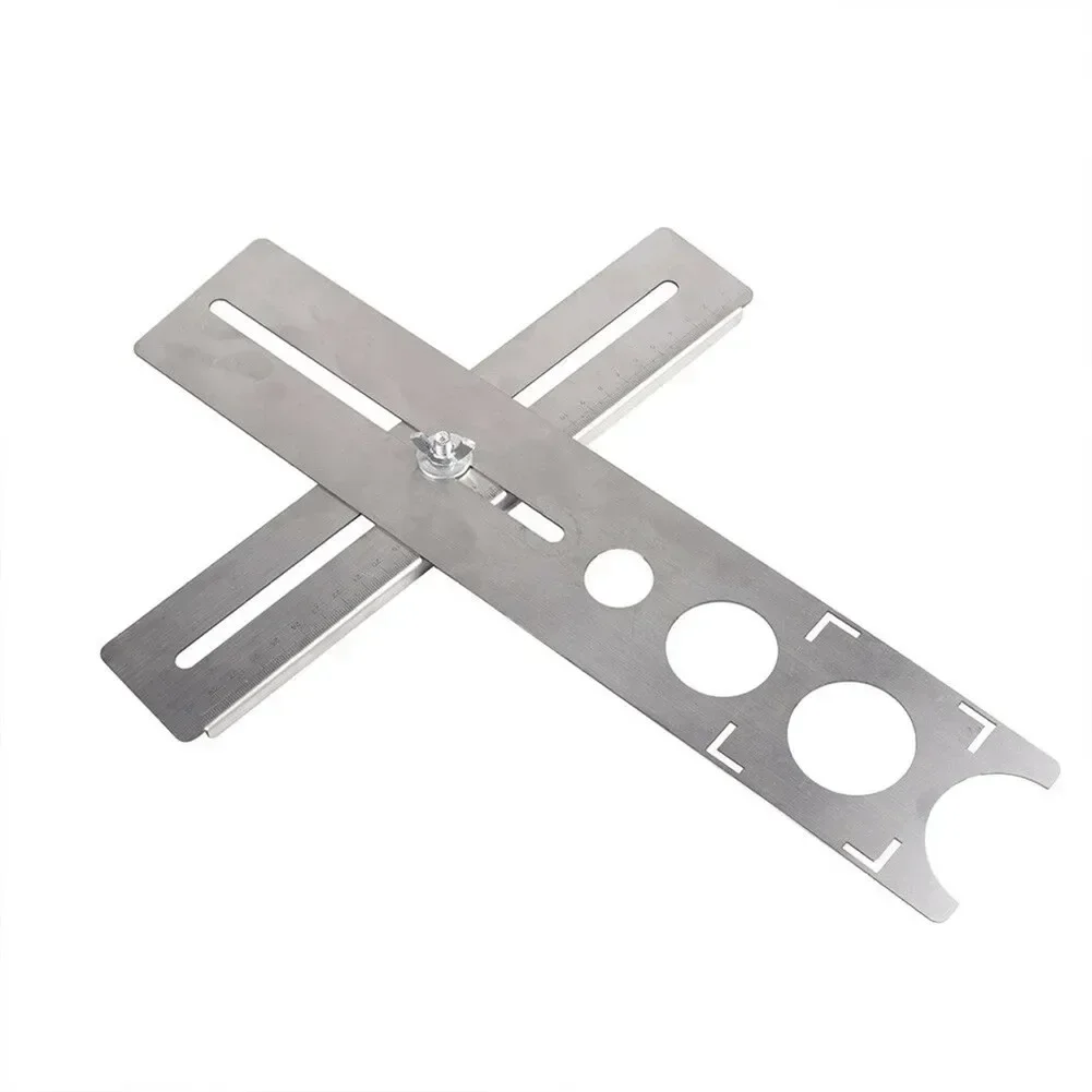 Multi-Functional Stainless Steel Ceramic Tile Hole Locator Ruler Adjustable Punching Hand Tool House Decorated Work 1pc tile hole locator