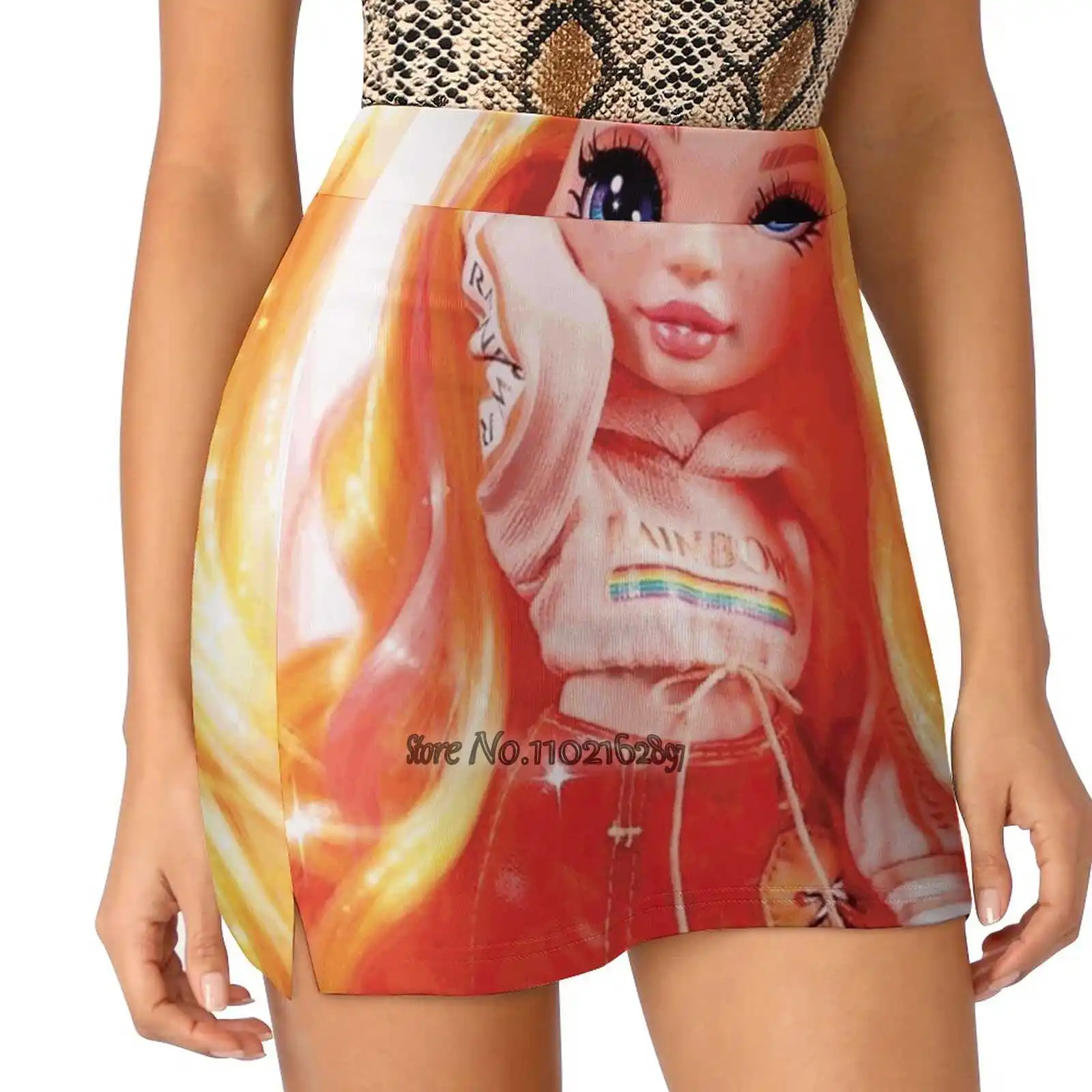 Poppy Rowan Rainbow High Doll Donna Sport Fodera Gonna Tennis Dance Fitness Gonne Corte Stampate Papavero Rowan Rainbow High