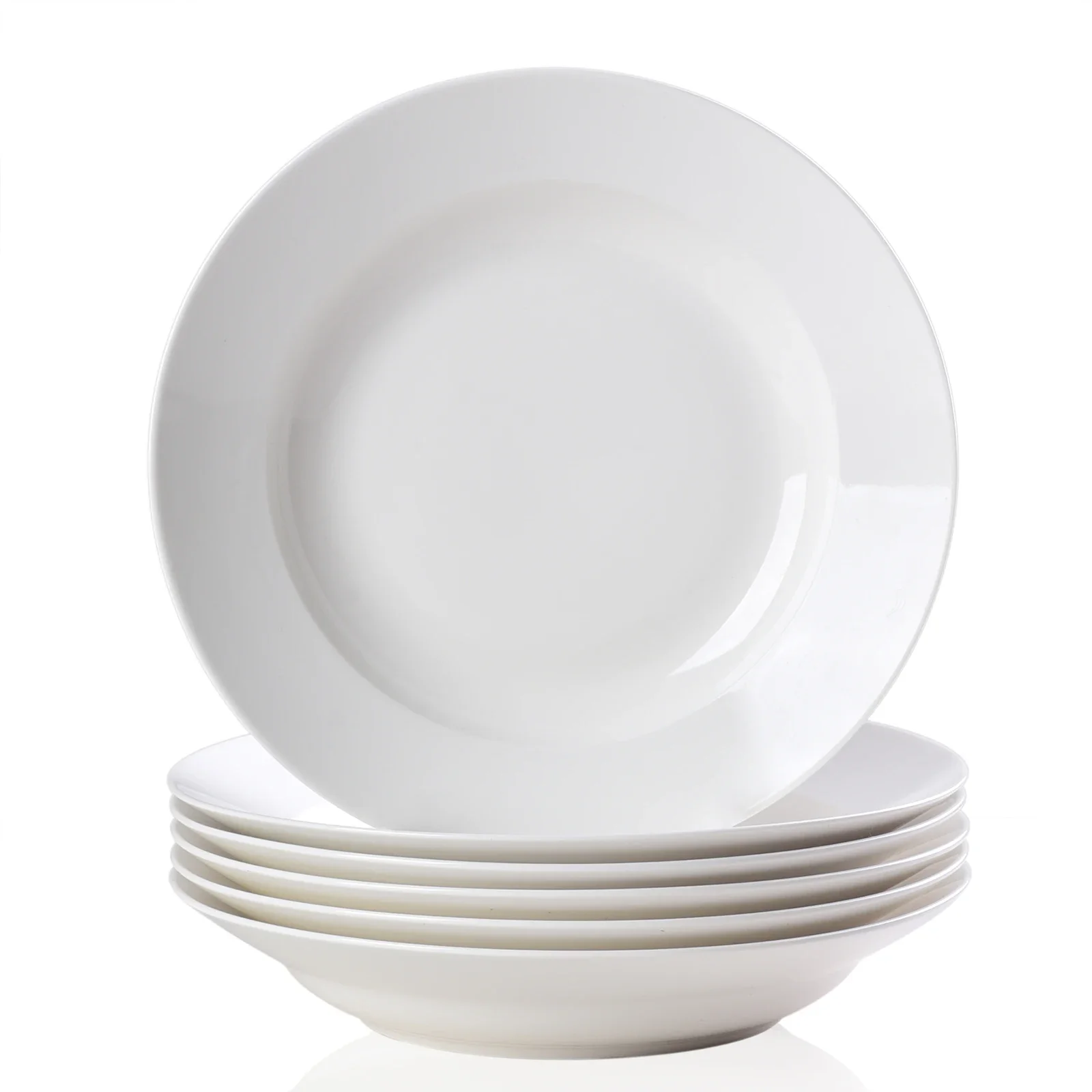 Dinner Plates Set 6 9.5 Inch Salad Serving Modern Round Dishes Dishwasher Microwave Oven Safe