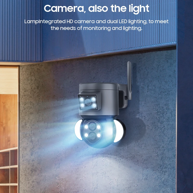 DualLensfloodlightCameraWIFI4M10XOpticalZoomMultipleLens