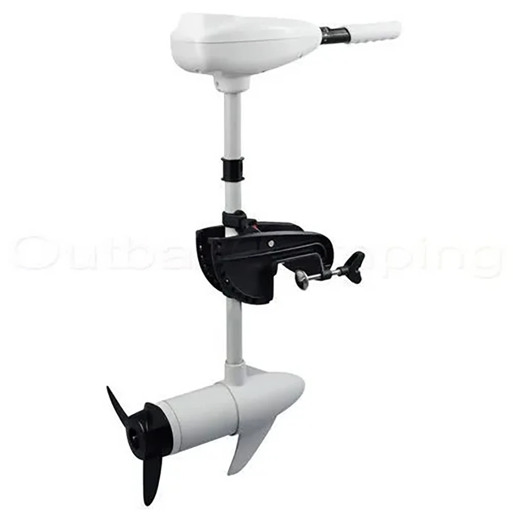 MARINE 55LBS ELECTRIC OUTBOARD TROLLING MOTOR INFLATABLE BOAT MOTOR WHITE Salt Water Using