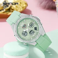 SANDA 6062 Luxury Military Waterproof Quartz Wristwatch Ladies Digital Sport Watch for Women Casual LED Dual Display Womens Girl