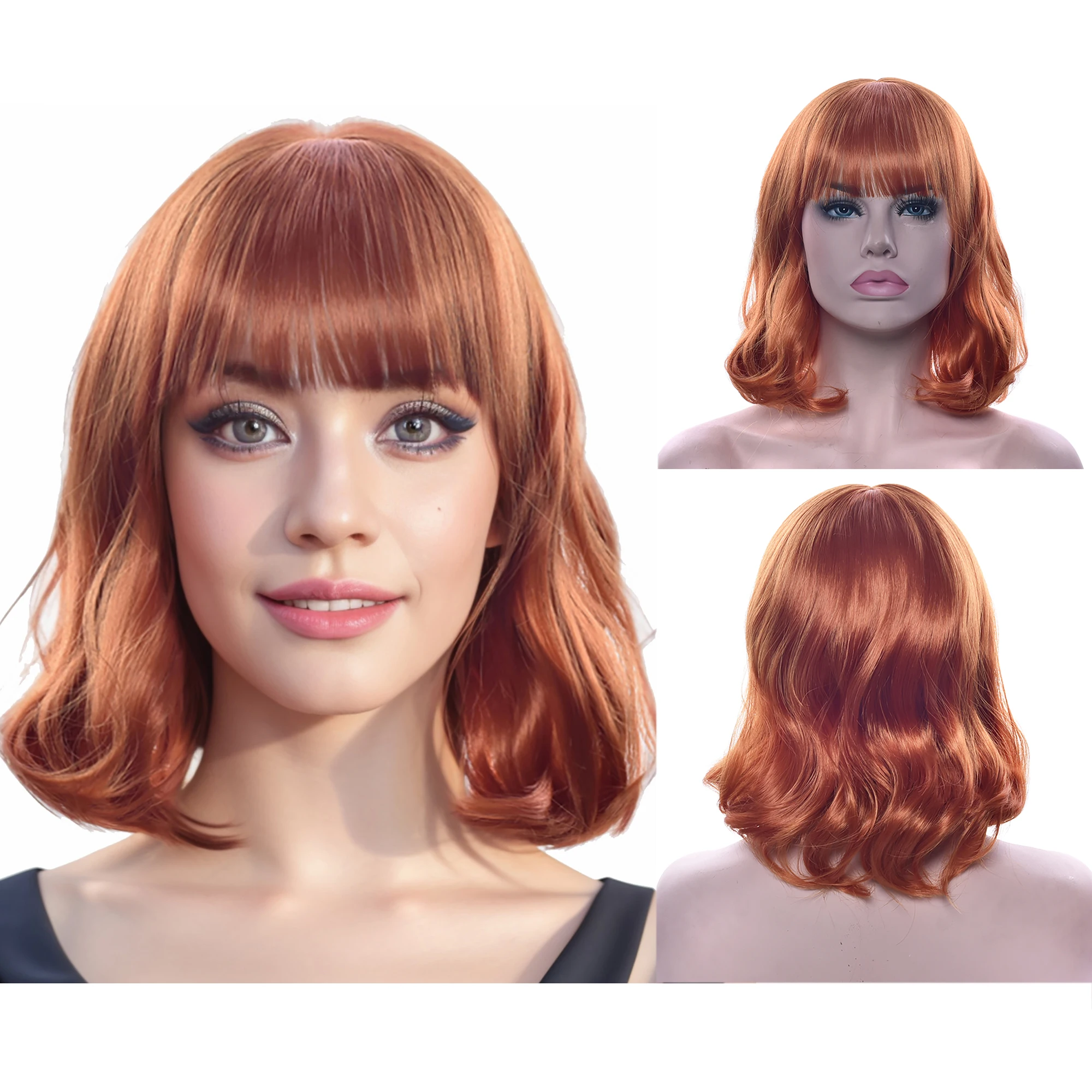 

Soowee короткие оранжевые синтетические волосы вьющиеся парики розовые черные зеленые женские парики для косплея