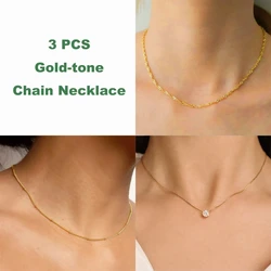 Elegant Gold - Plated Minimalist Zircon Charm Necklace (AAA CZ Stone)