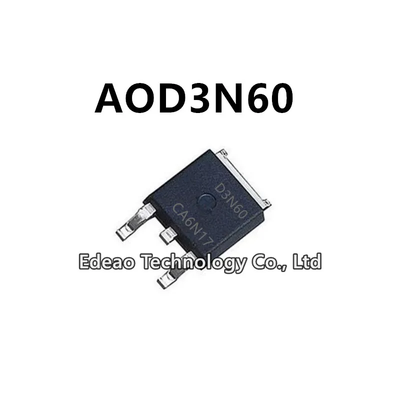 

10Pcs/lot NEW D3N60 AOD3N60 TO-252 2.5A/600V N-channel MOSFET field-effect transistor