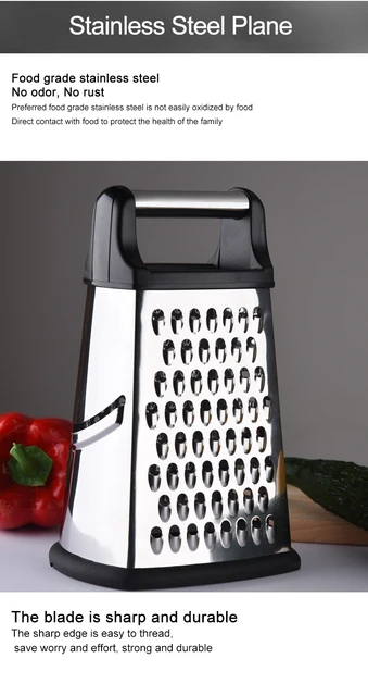 SAYTAY Box Grater - Professional Cheese Grater with Storage Container -  4-Sided Handheld Kitchen Shredder - Stainless Steel Food Grater - Modern  Vegetable, Potato, Carrot 