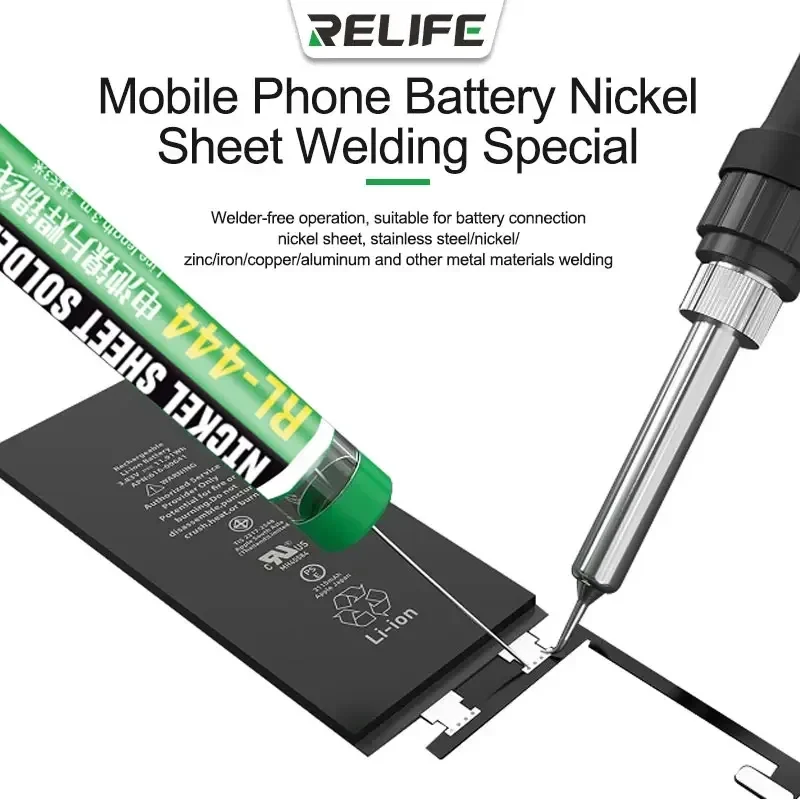 RELIFE RL-444 Cell Phone Battery Nickel Sheet Solder Wire High Purity Tin Content High Soldering Point Firmly Splash 0.8mm tools